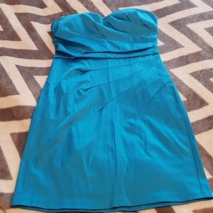 Strap-less Blue Mini Dress